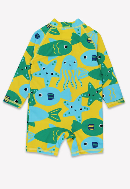 Under The Sea Print Baby Long - Sleeved Swimsuit - Toby Tiger