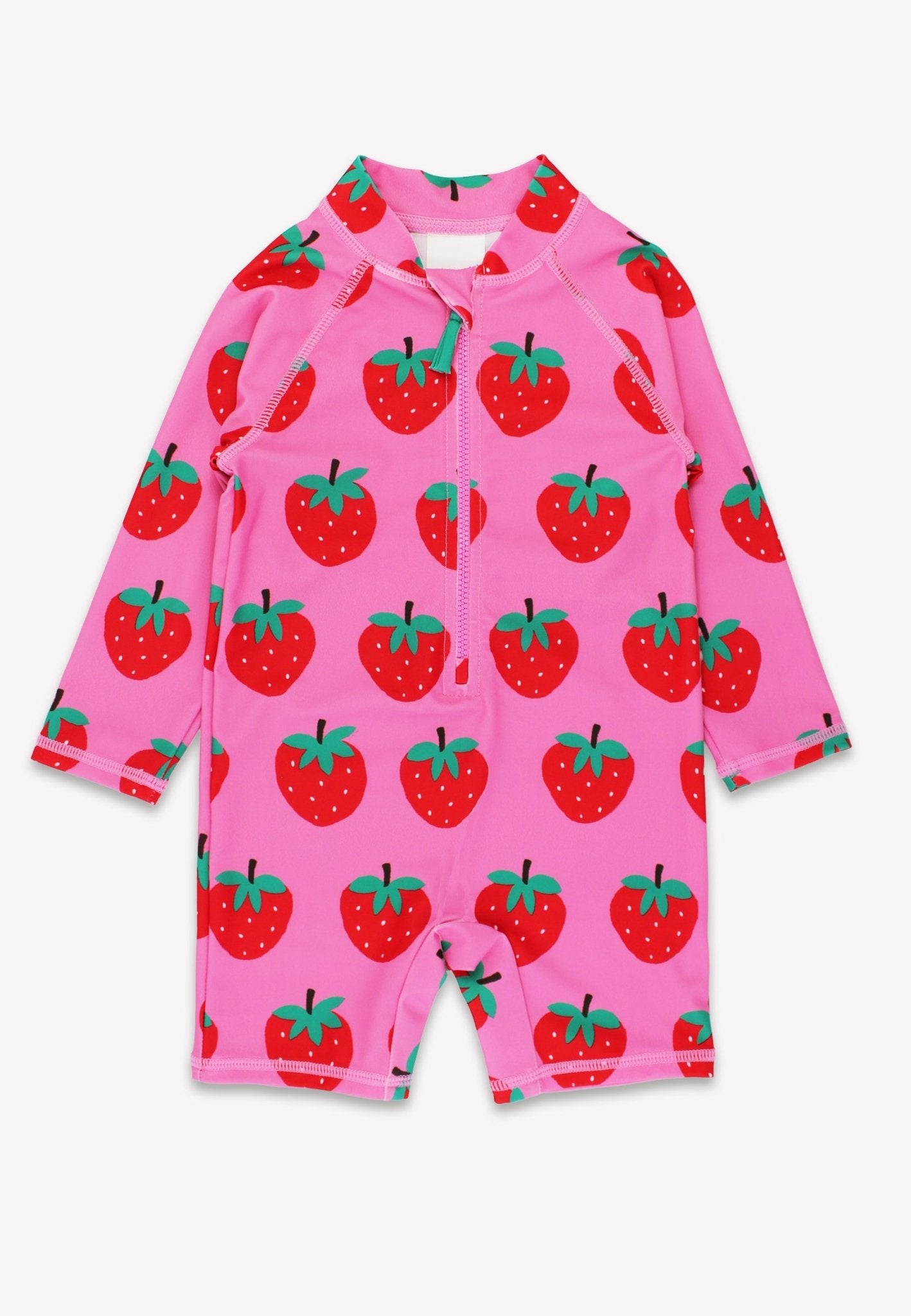 Strawberry Print Baby Long - Sleeved Swimsuit - Toby Tiger