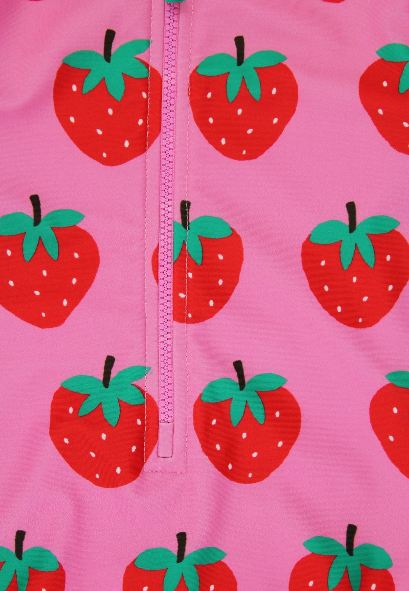 Strawberry Print Baby Long - Sleeved Swimsuit - Toby Tiger