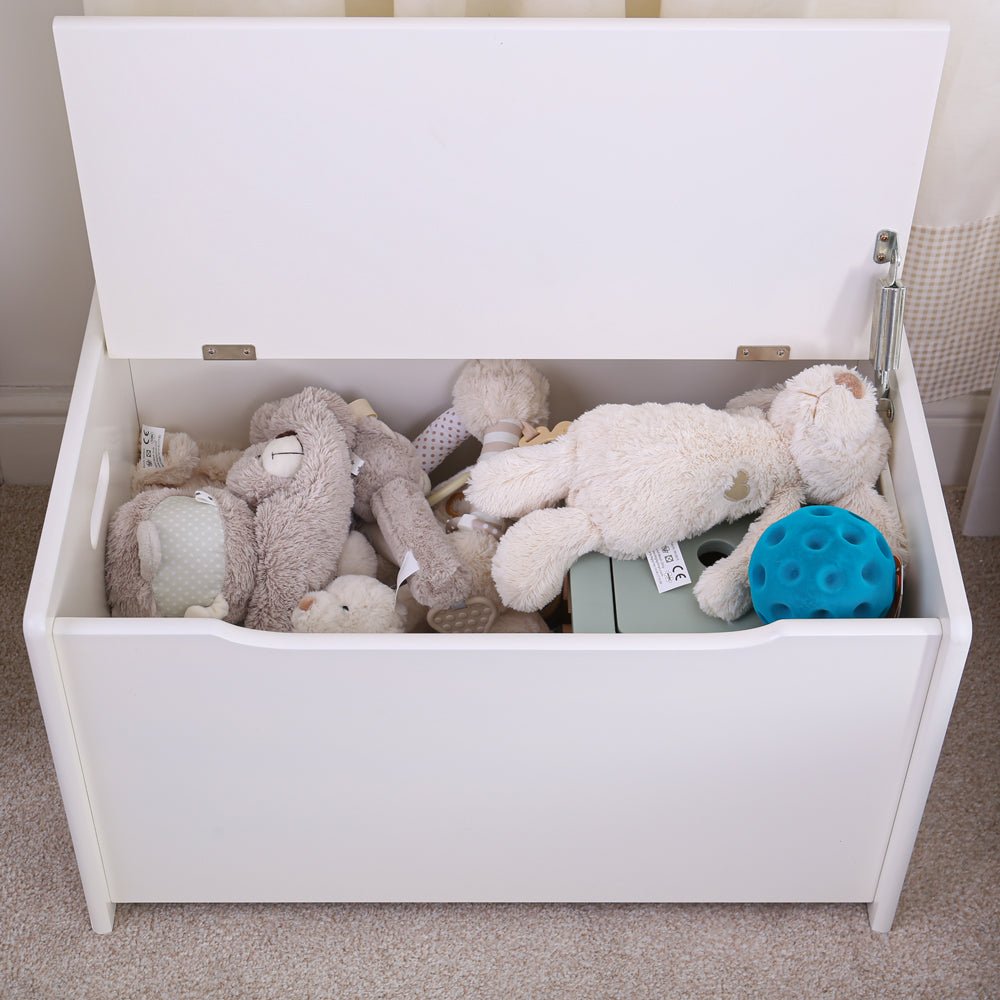White Wooden Toy Chest - Toby Tiger