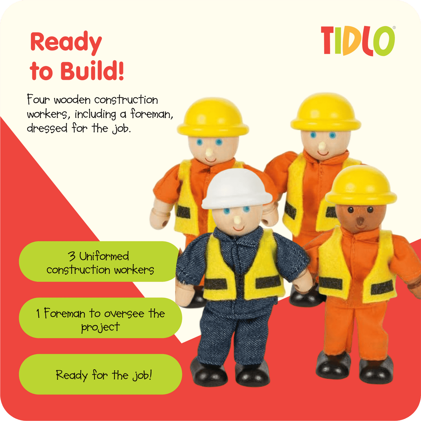 Wooden Builder Figures - Toby Tiger