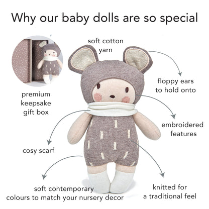 Baby Beau Knitted Doll - Toby Tiger