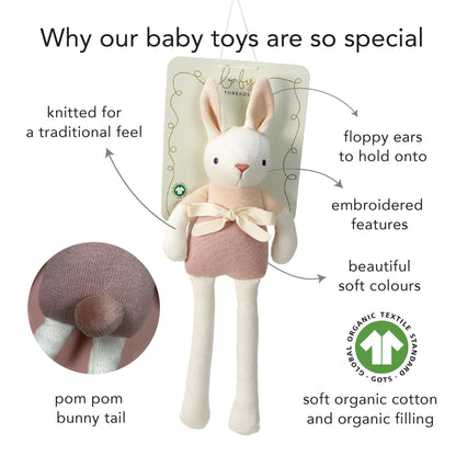 Baby Threads Cream Bunny Doll - Toby Tiger
