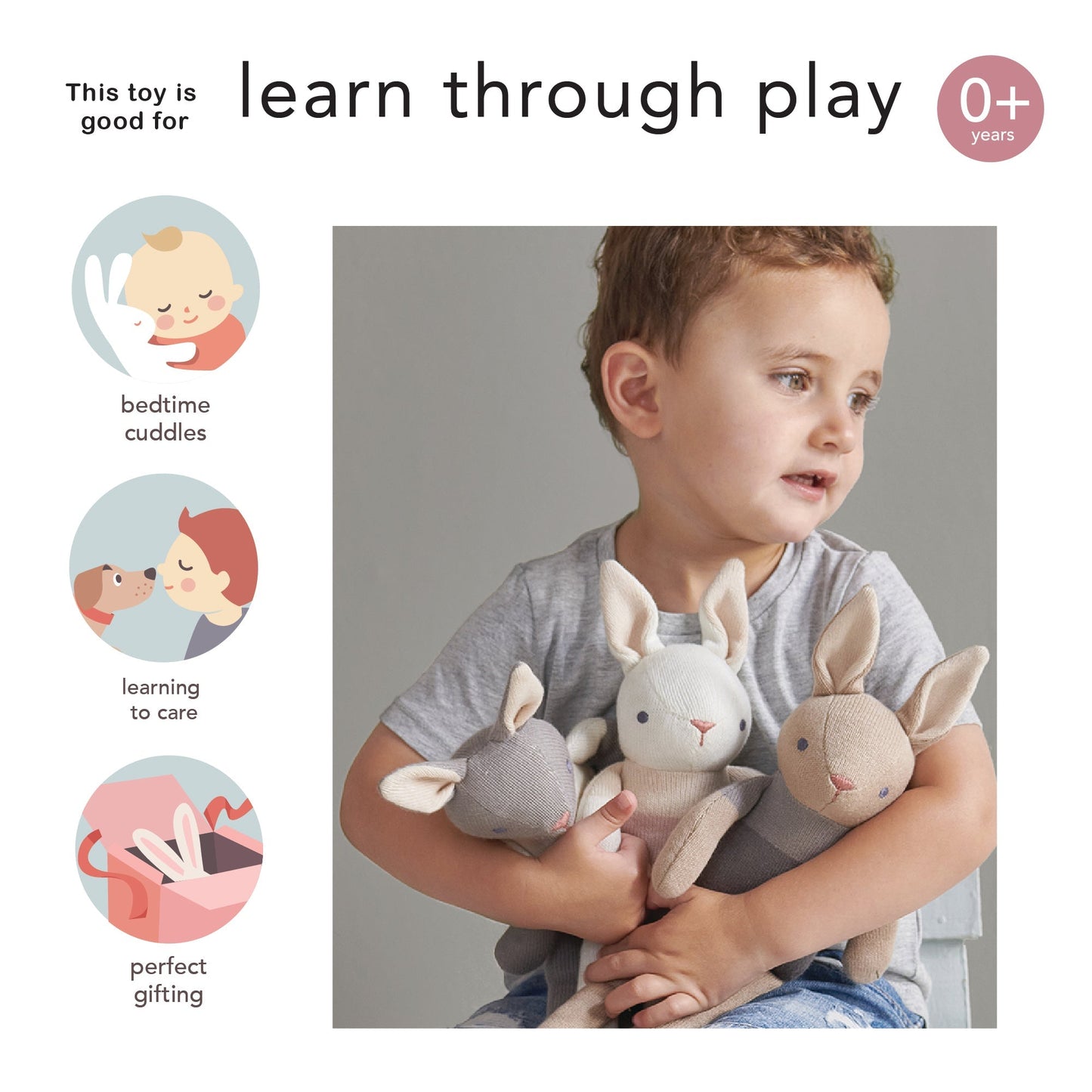 Baby Threads Cream Bunny Doll - Toby Tiger