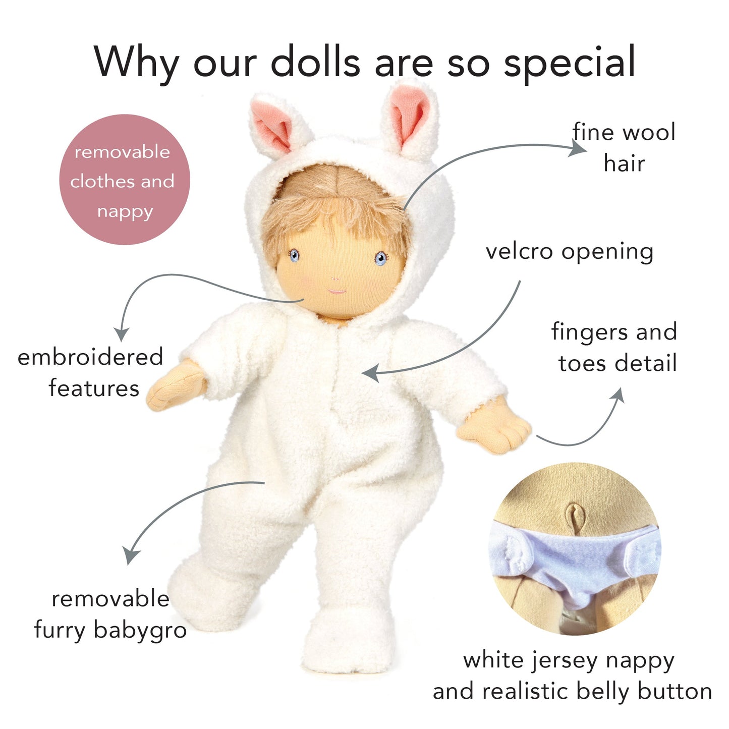 Baby Lilli Rag Doll - Toby Tiger