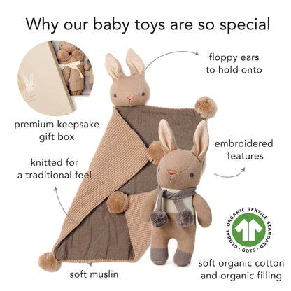 Baby Threads Taupe Bunny Gift Set - Toby Tiger