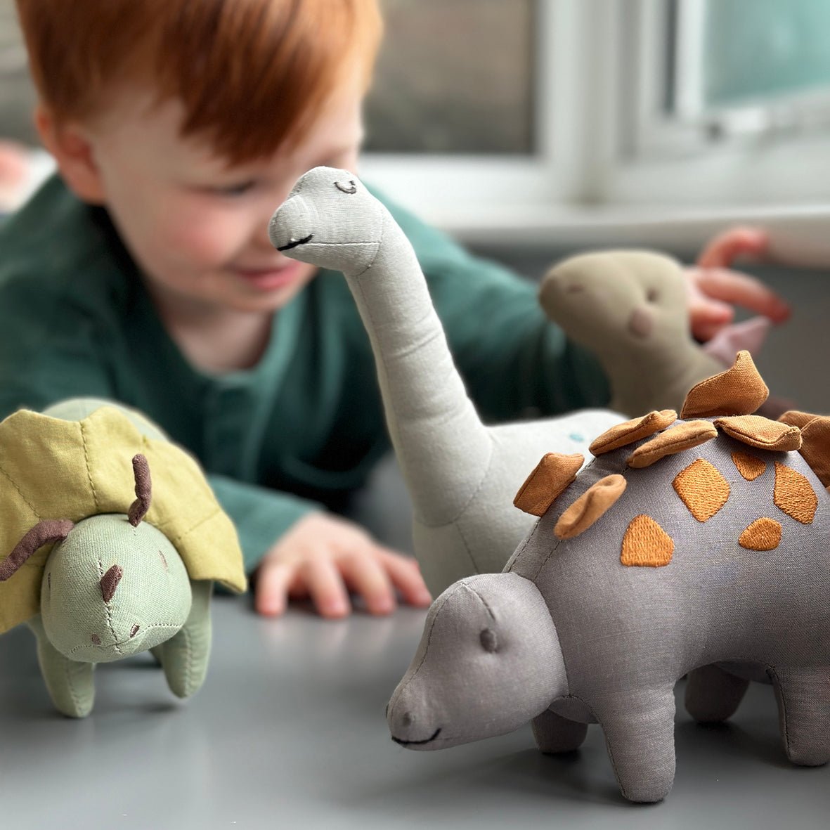 Steggy Linen Dinosaur Toy - Toby Tiger