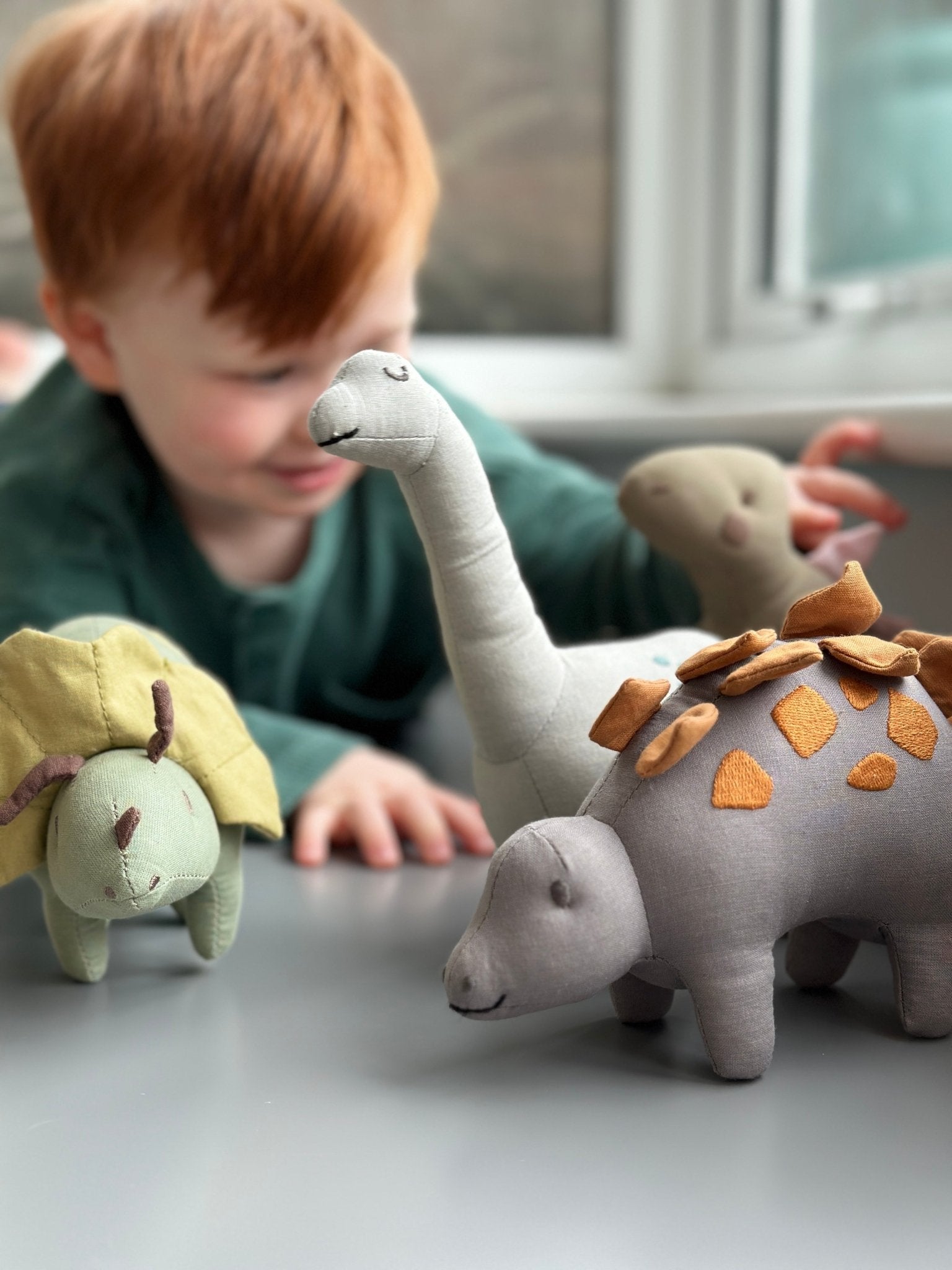 Steggy Linen Dinosaur Toy - Toby Tiger