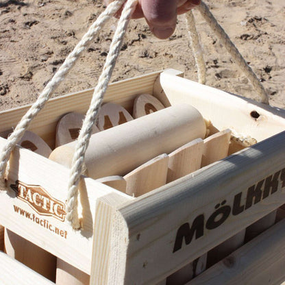 Mölkky Original Finnish Garden Game Set in Wooden Storage Crate - Toby Tiger UK