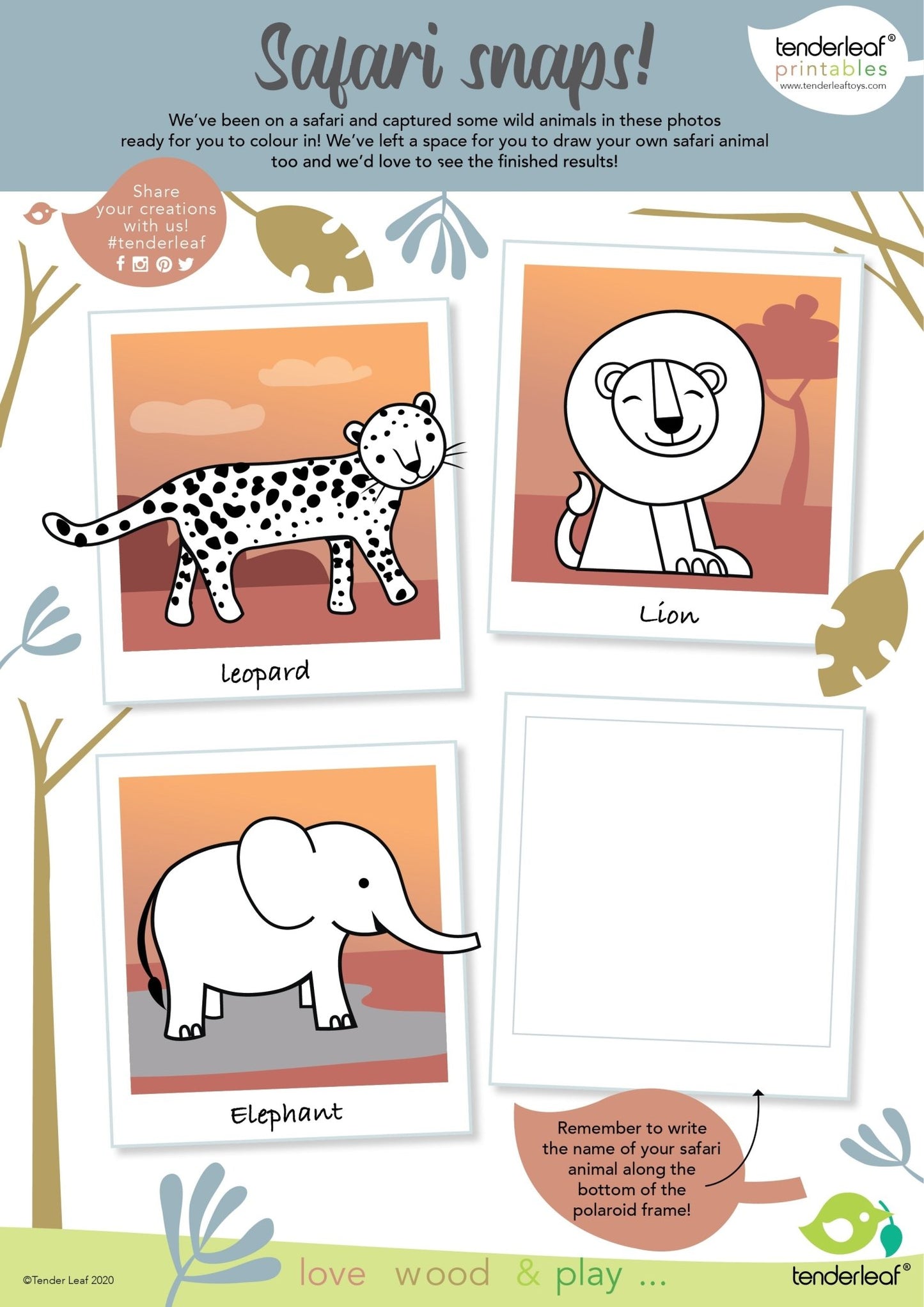 8 Safari Animals Shelf Set - Toby Tiger