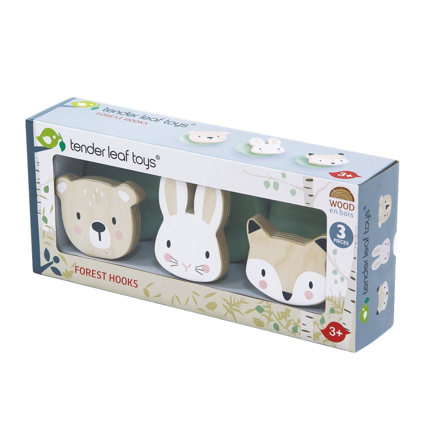 Set of 3 Forest Hooks - Toby Tiger