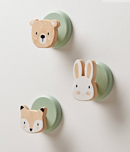 Set of 3 Forest Hooks - Toby Tiger