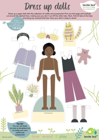 Lola Wooden Doll - Toby Tiger