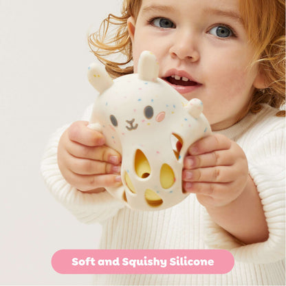 Silicone Rattle - Bunny - Toby Tiger UK