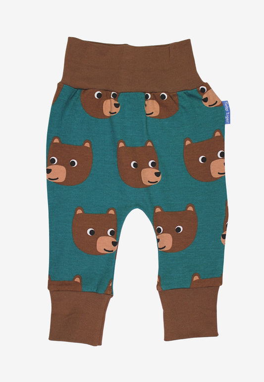 Organic Brown Bear Print Yoga Pants