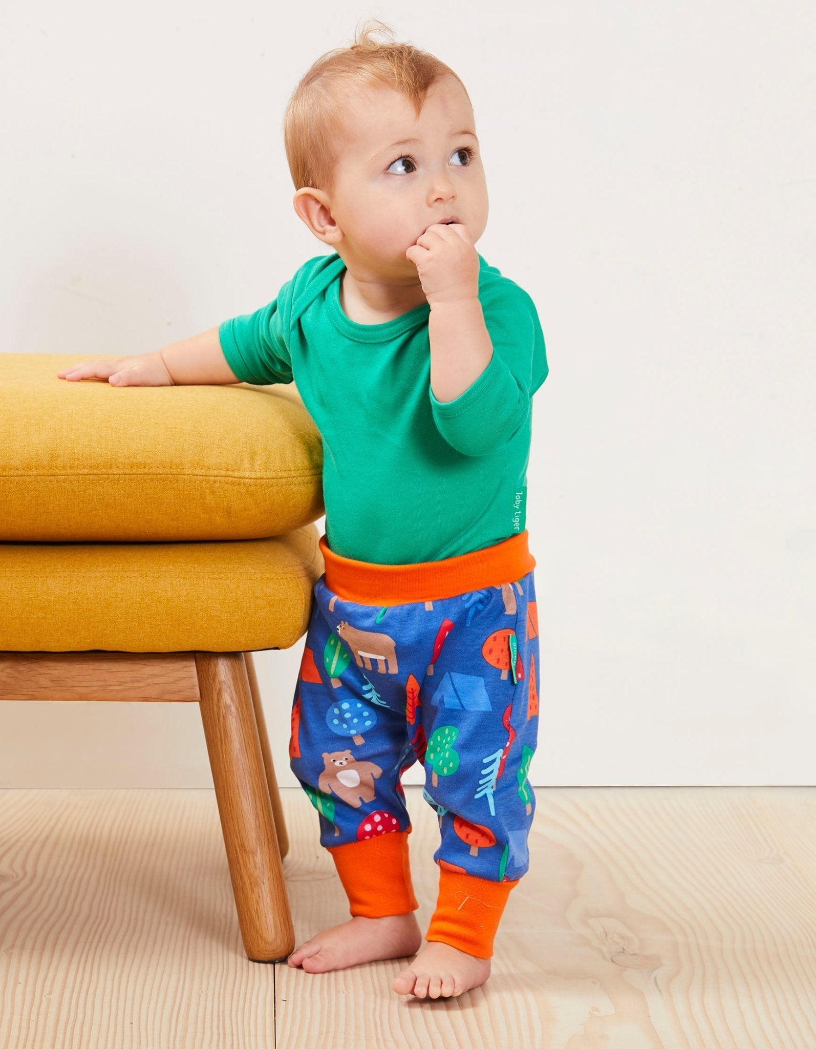 Organic Camping Bear Print Yoga Pants