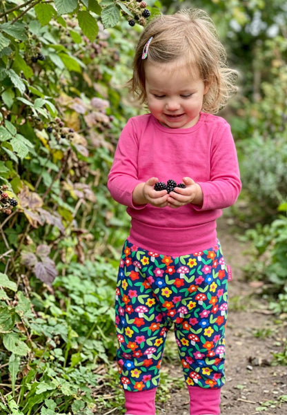 Organic Flower Print Yoga Pants