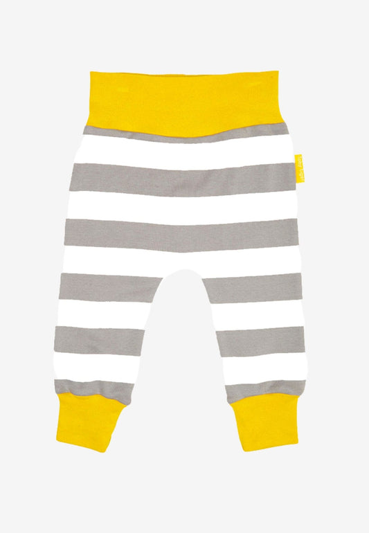 Organic Grey & White Stripe Yoga Pants - Toby Tiger