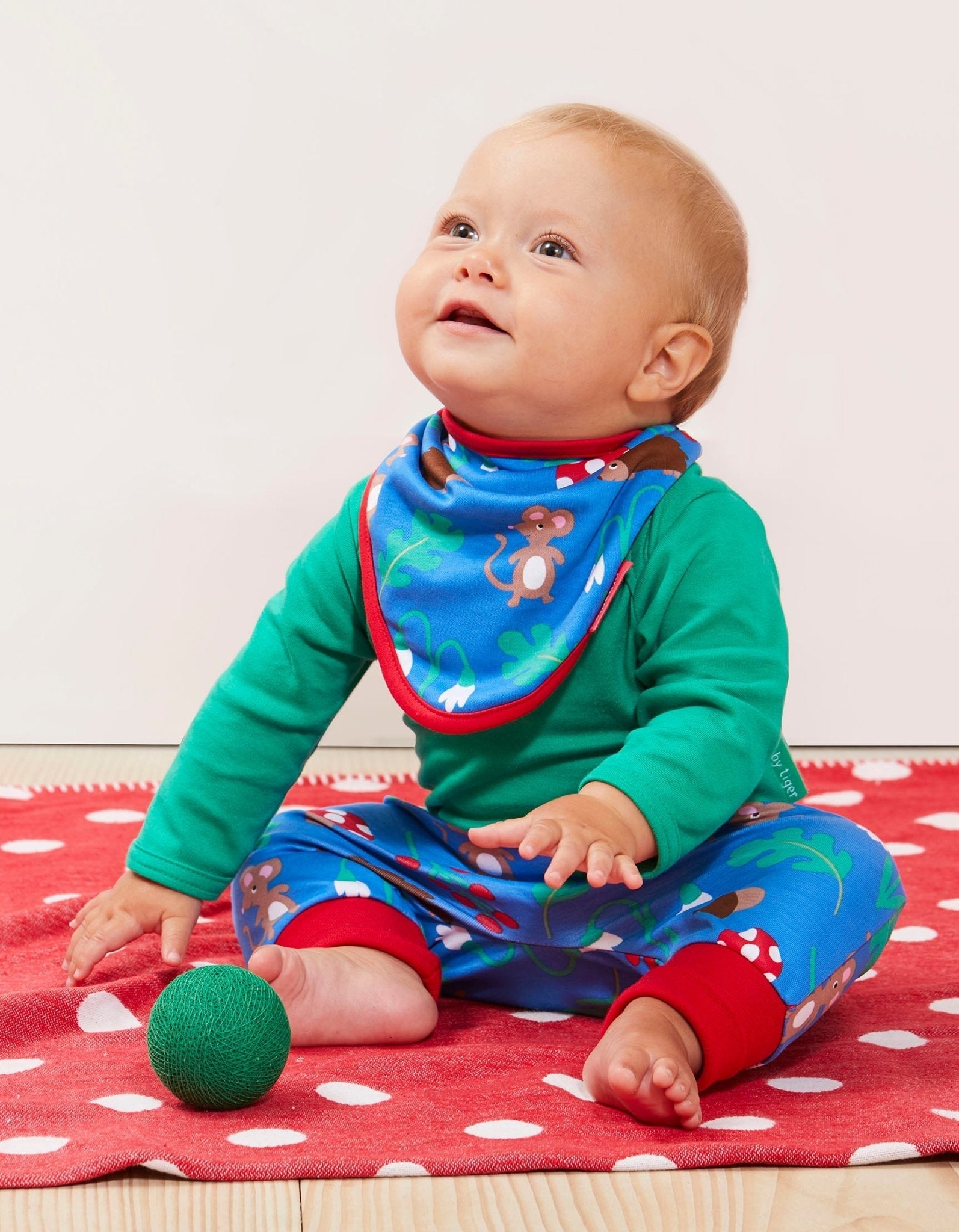 Toby Tiger Organic Woodland Print Baby Trousers