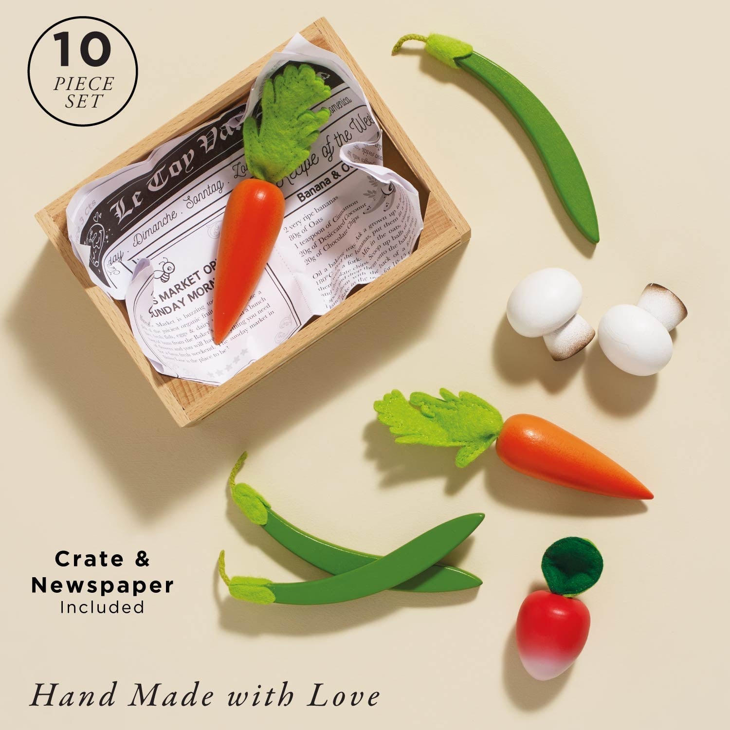 Harvest Vegetables Wooden Food Crate - Toby Tiger UK