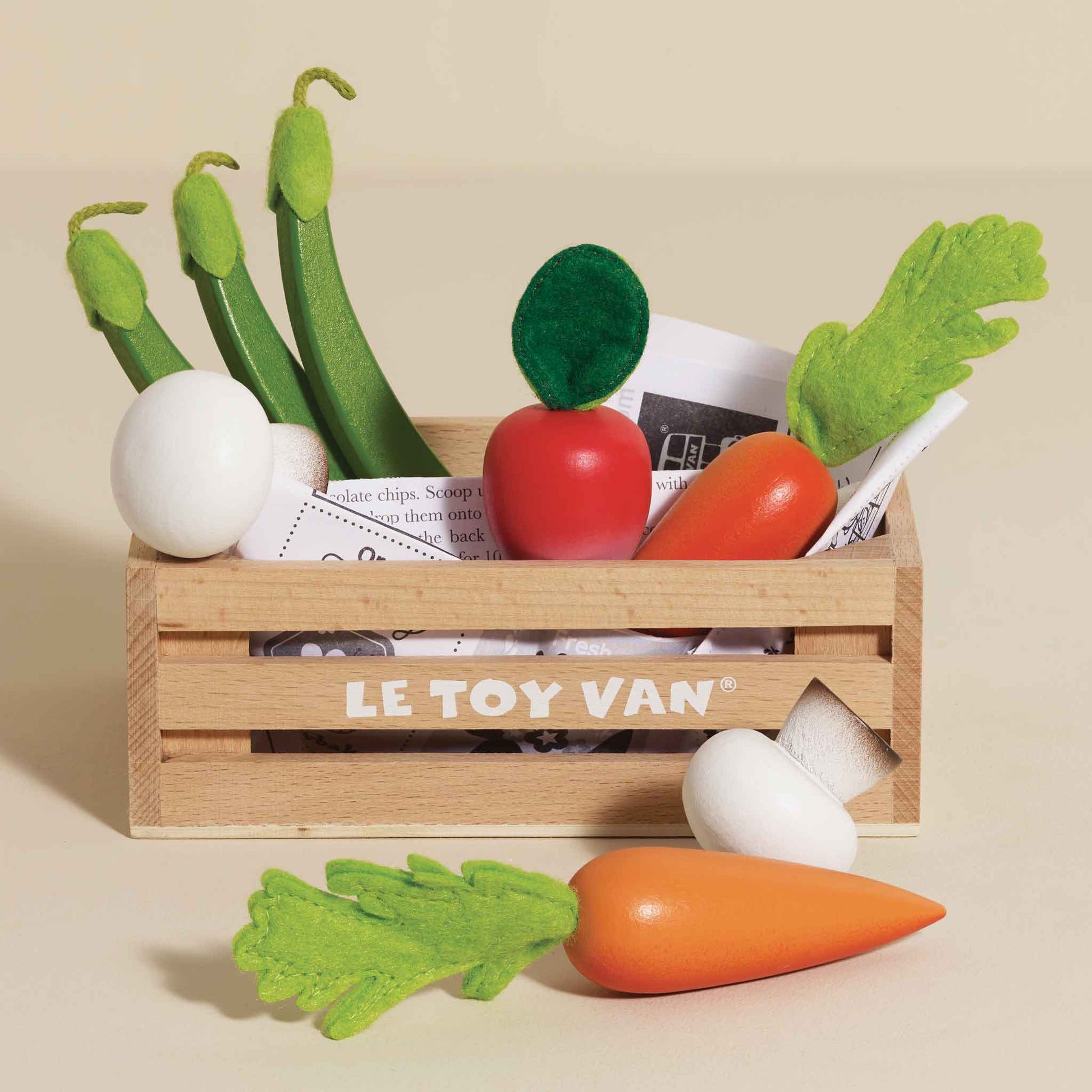 Harvest Vegetables Wooden Food Crate - Toby Tiger UK
