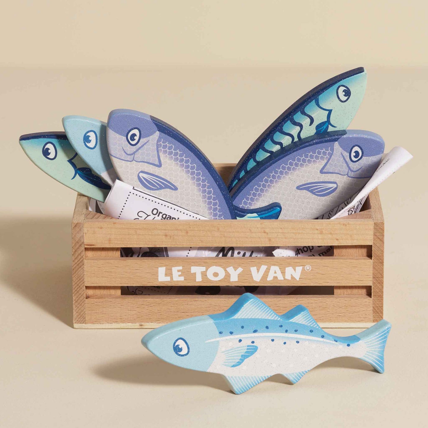 Market Fish Wooden Play Food Crate - Toby Tiger UK
