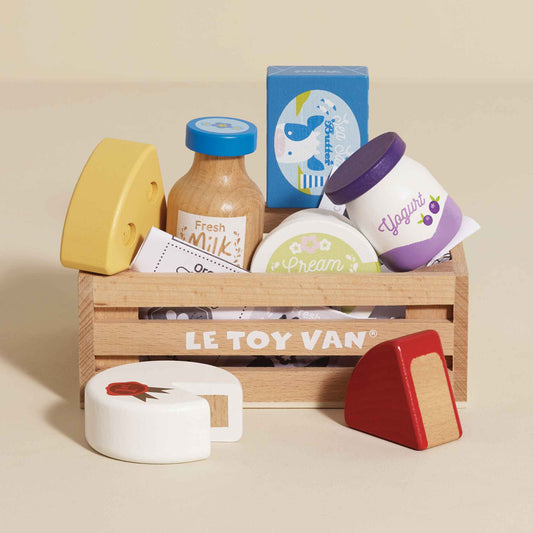 Cheese & Dairy Wooden Market Crate - Toby Tiger UK