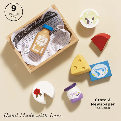 Cheese & Dairy Wooden Market Crate - Toby Tiger UK