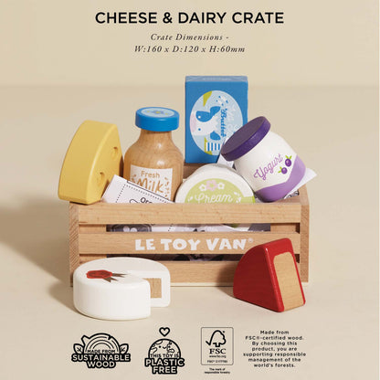 Cheese & Dairy Wooden Market Crate - Toby Tiger UK