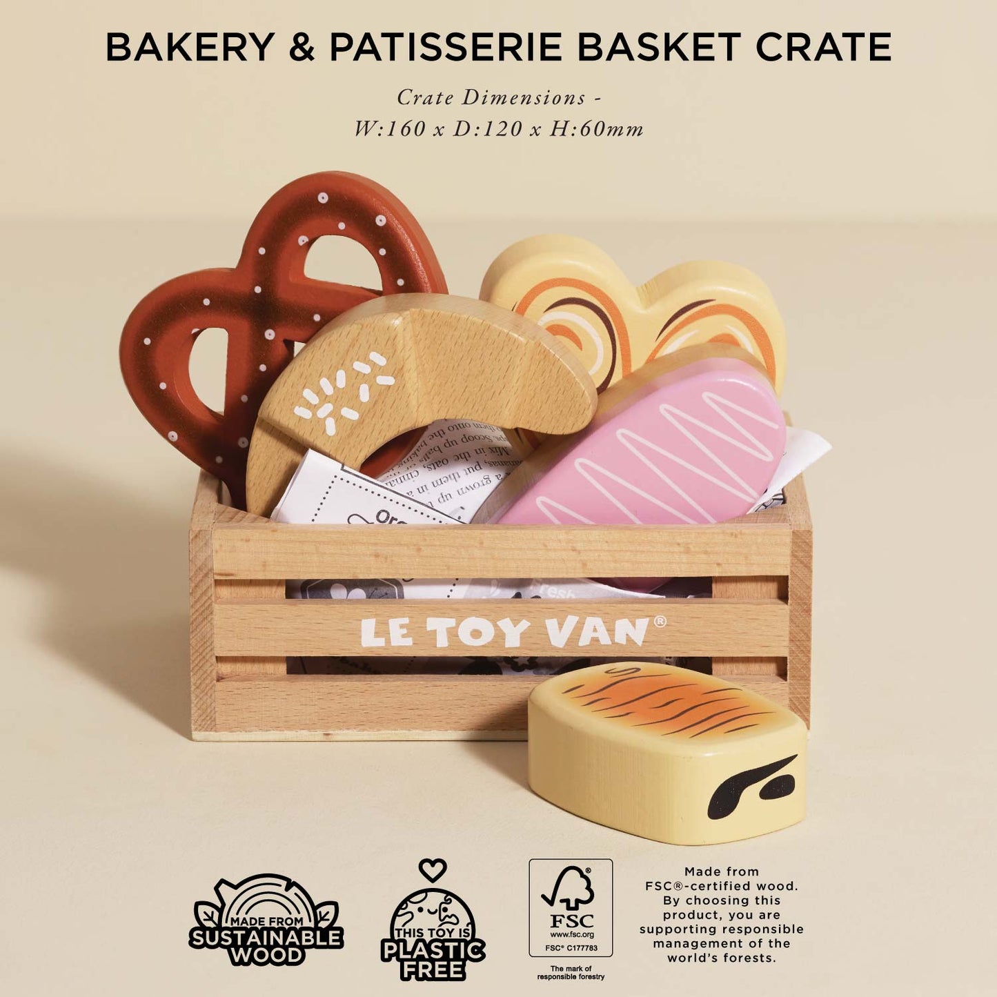 Bakery & Patisserie Wooden Market Crate - Toby Tiger UK