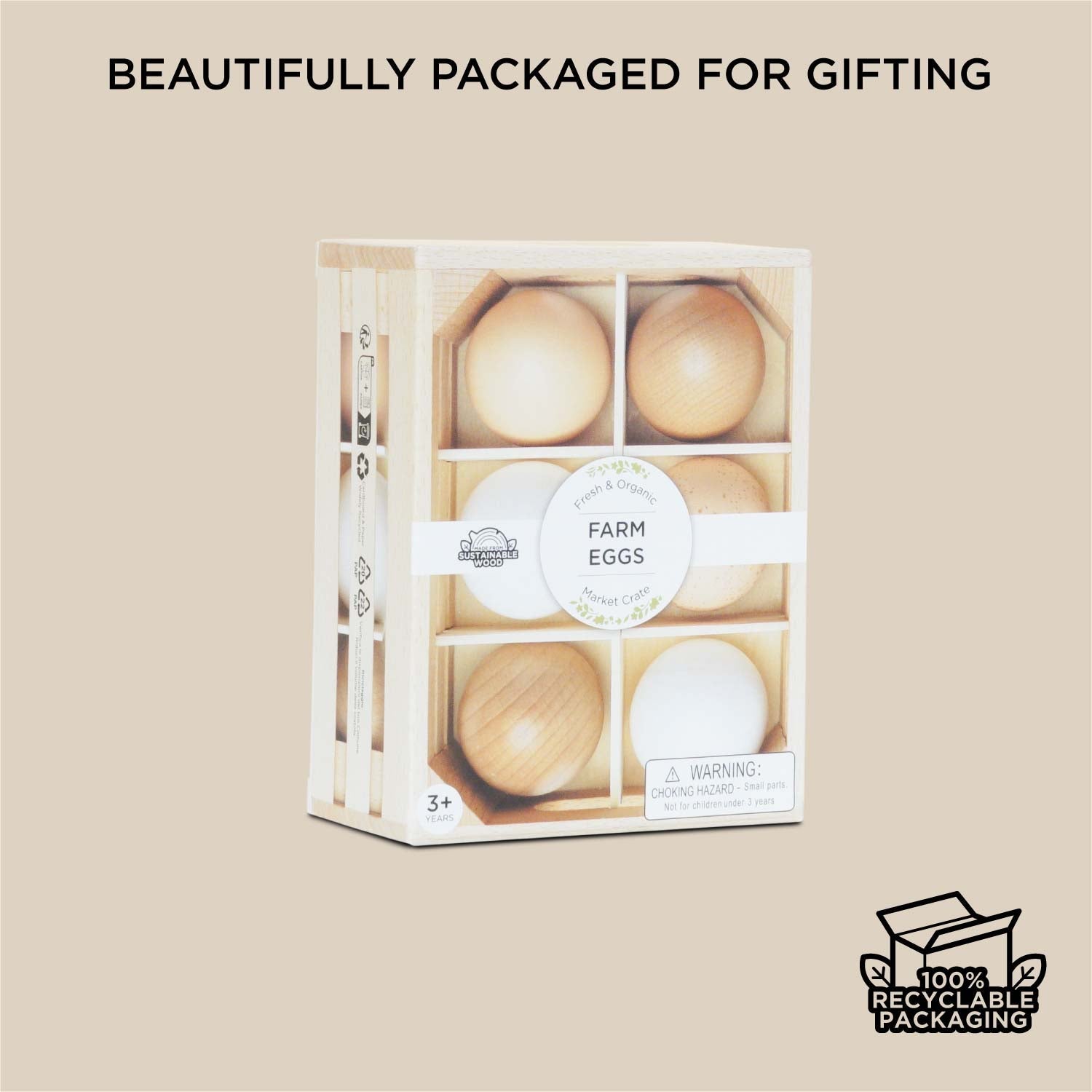 Farm Eggs Wooden Market Crate - Toby Tiger UK
