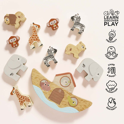 Wooden Balancing Ark Animal Stacker - Toby Tiger UK