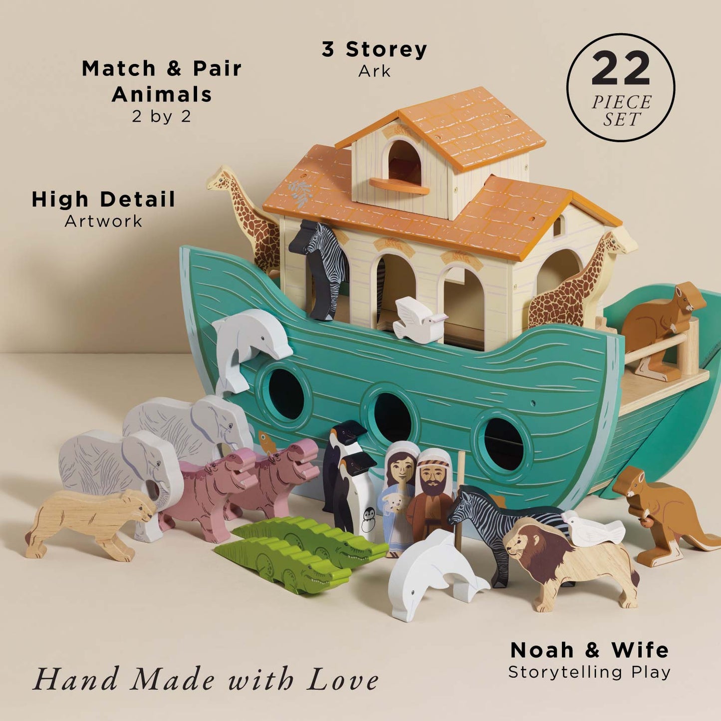 Noah’s Great Wooden Ark & Animals - Toby Tiger UK