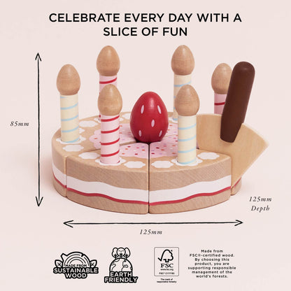 Sliceable Birthday Cake & Candles - Toby Tiger UK