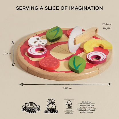 Pizza & Toppings with Slice Cutter - Toby Tiger UK