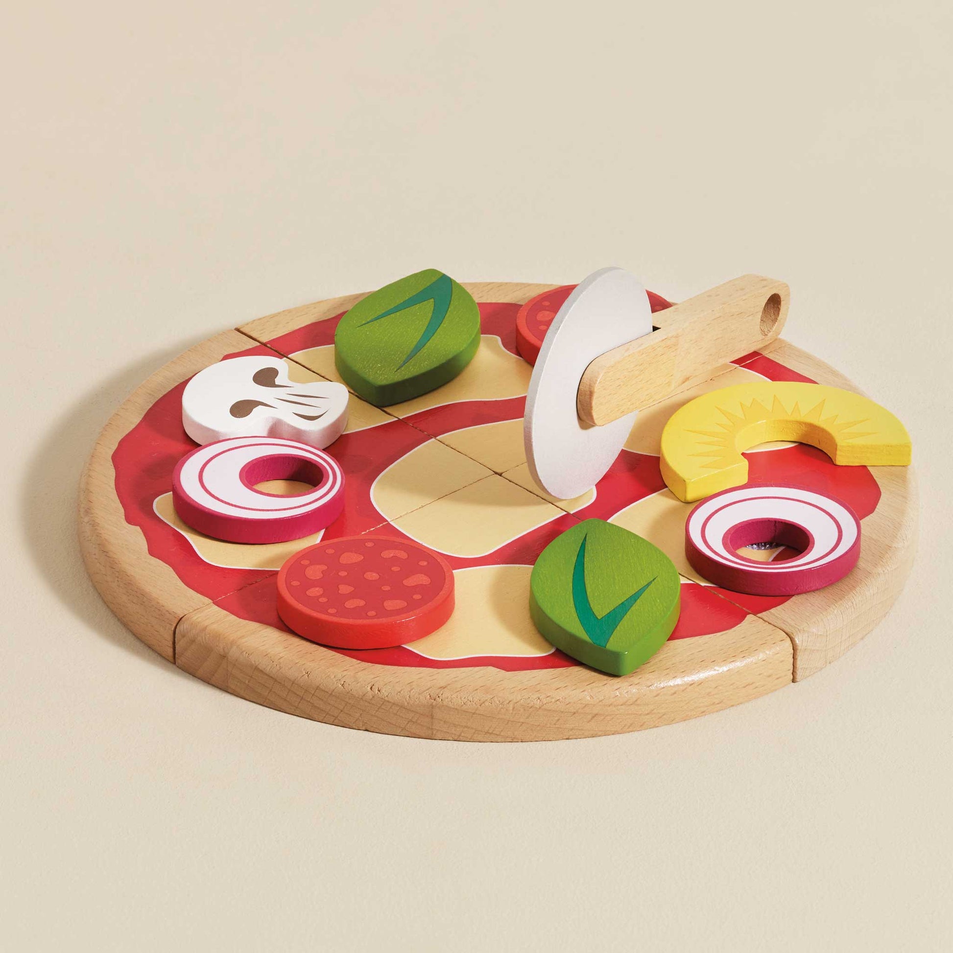 Pizza & Toppings with Slice Cutter - Toby Tiger UK