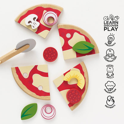 Pizza & Toppings with Slice Cutter - Toby Tiger UK