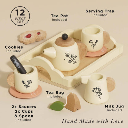 Wooden Tea Set & Tray - Toby Tiger UK