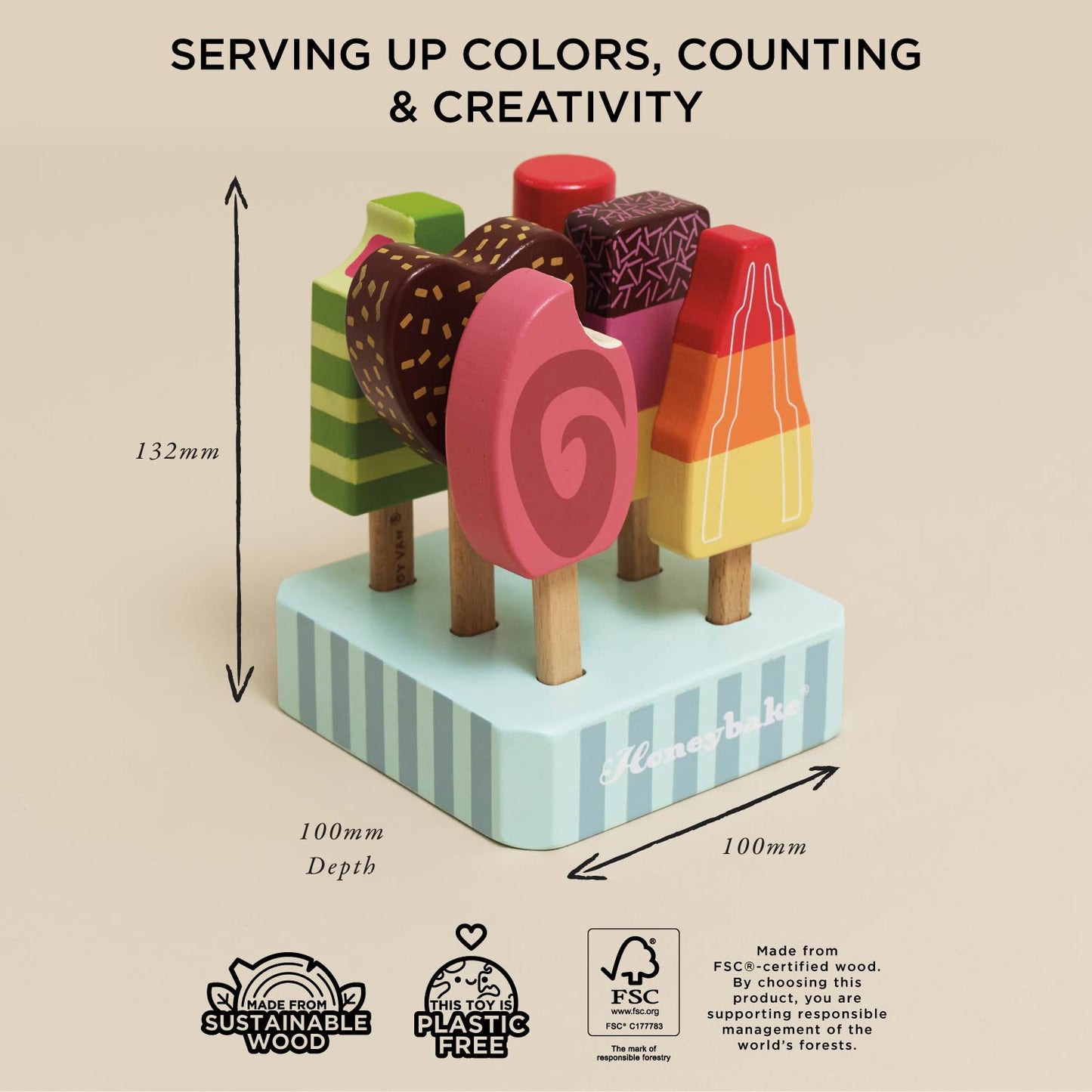 Wooden Ice Lollies Popsicles - Toby Tiger UK