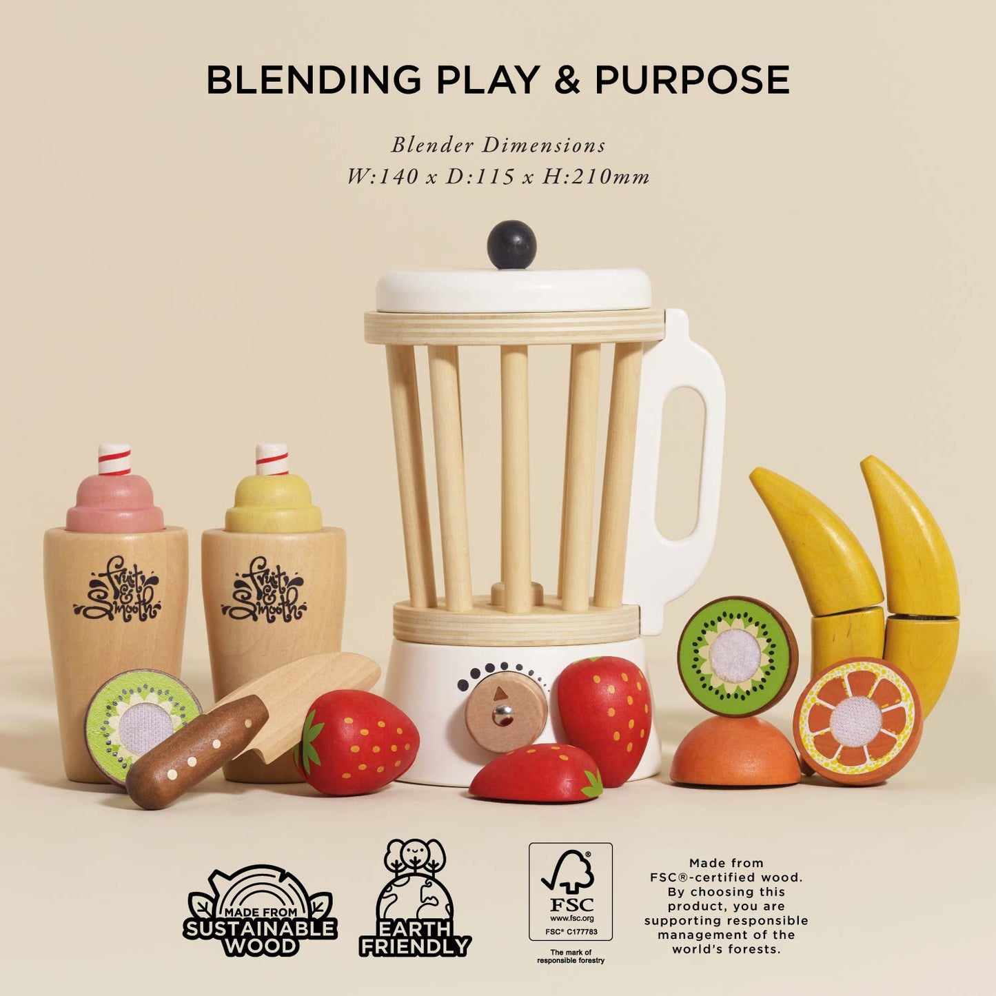 Fruit & Smoothie Blender Set - Toby Tiger UK