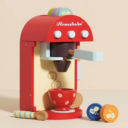 Wooden Toy Coffee Machine & Pods - Toby Tiger UK
