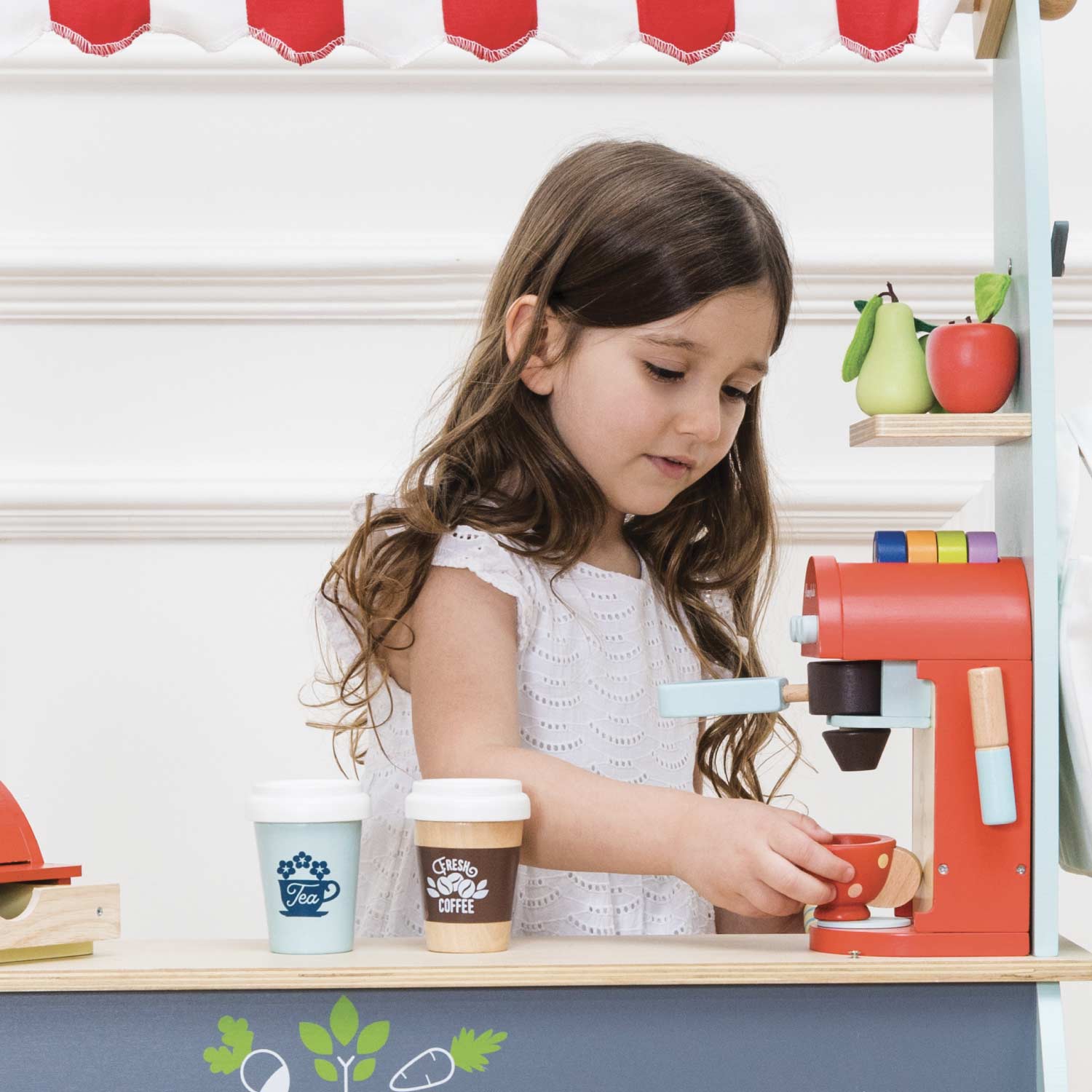 Wooden Toy Coffee Machine & Pods - Toby Tiger UK