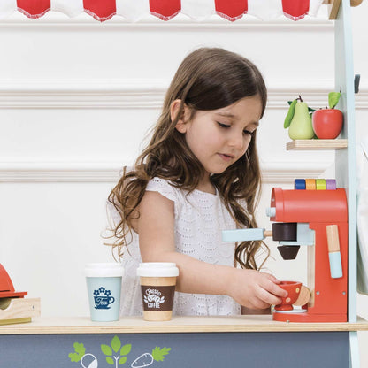 Wooden Toy Coffee Machine & Pods - Toby Tiger UK