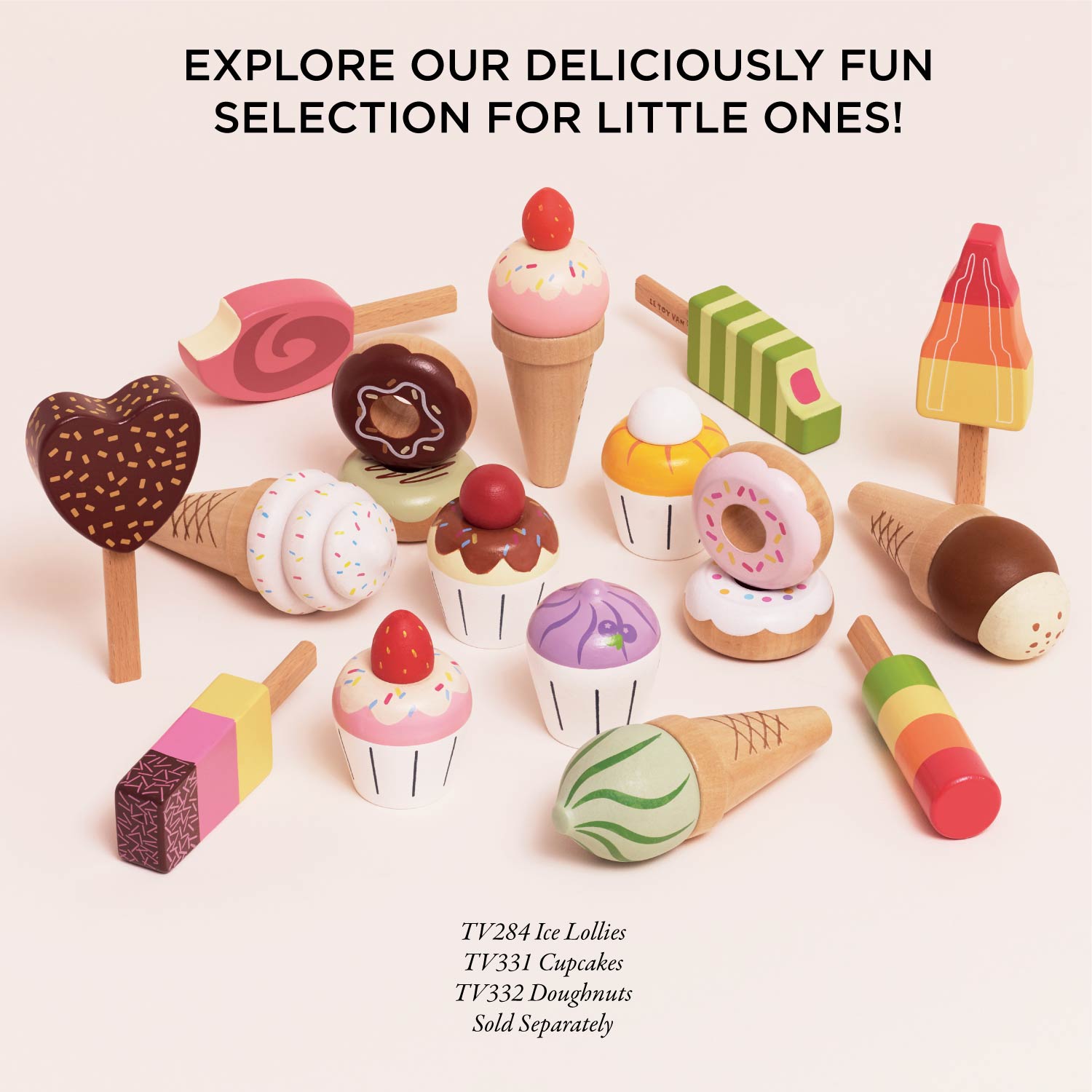 Wooden Ice Cream Stand & Toppings - Toby Tiger UK