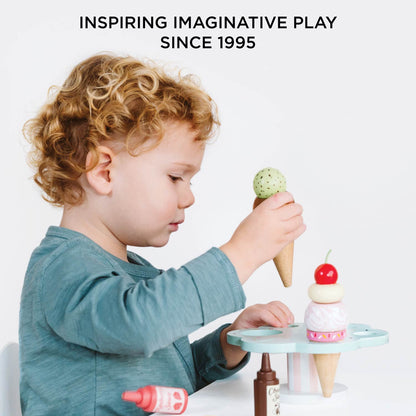 Wooden Ice Cream Stand & Toppings - Toby Tiger UK