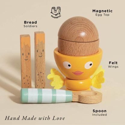 Wooden Egg Cup & Soldiers - Toby Tiger UK
