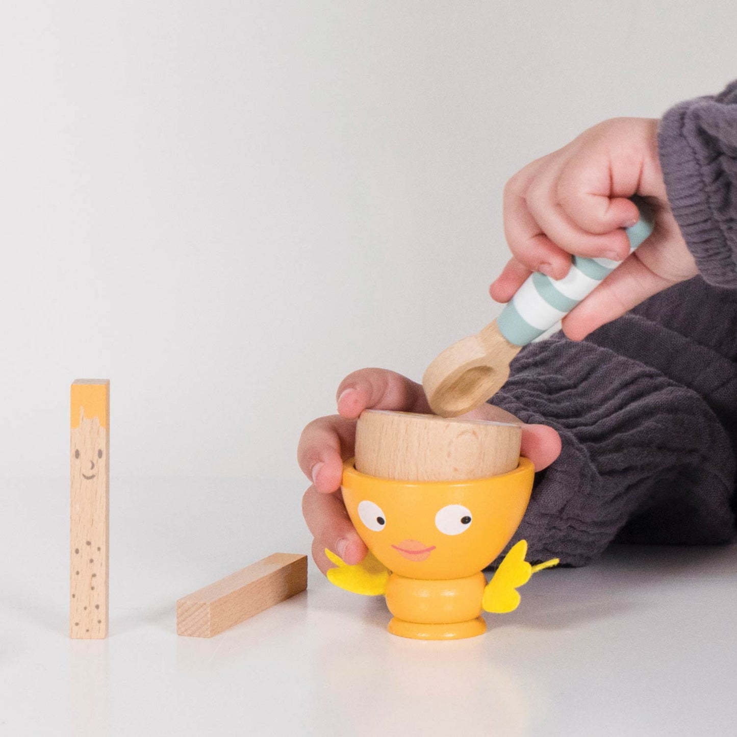 Wooden Egg Cup & Soldiers - Toby Tiger UK
