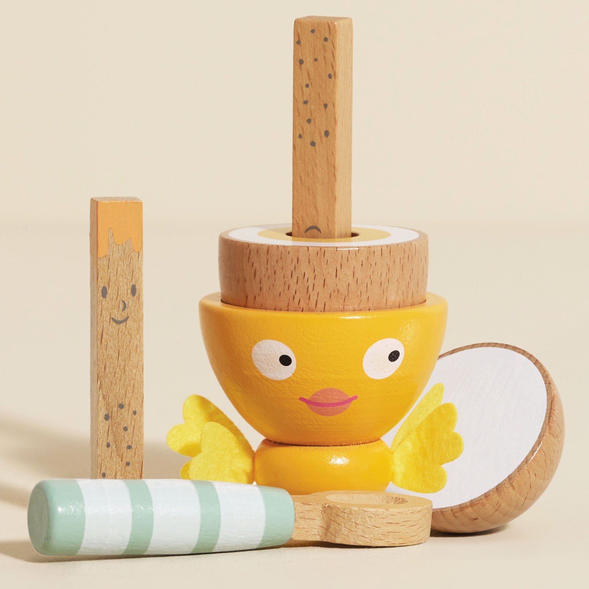 Wooden Egg Cup & Soldiers - Toby Tiger UK