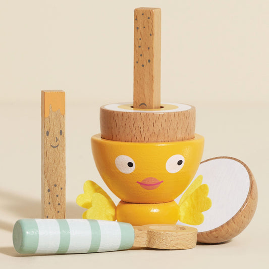 Wooden Egg Cup & Soldiers - Toby Tiger UK