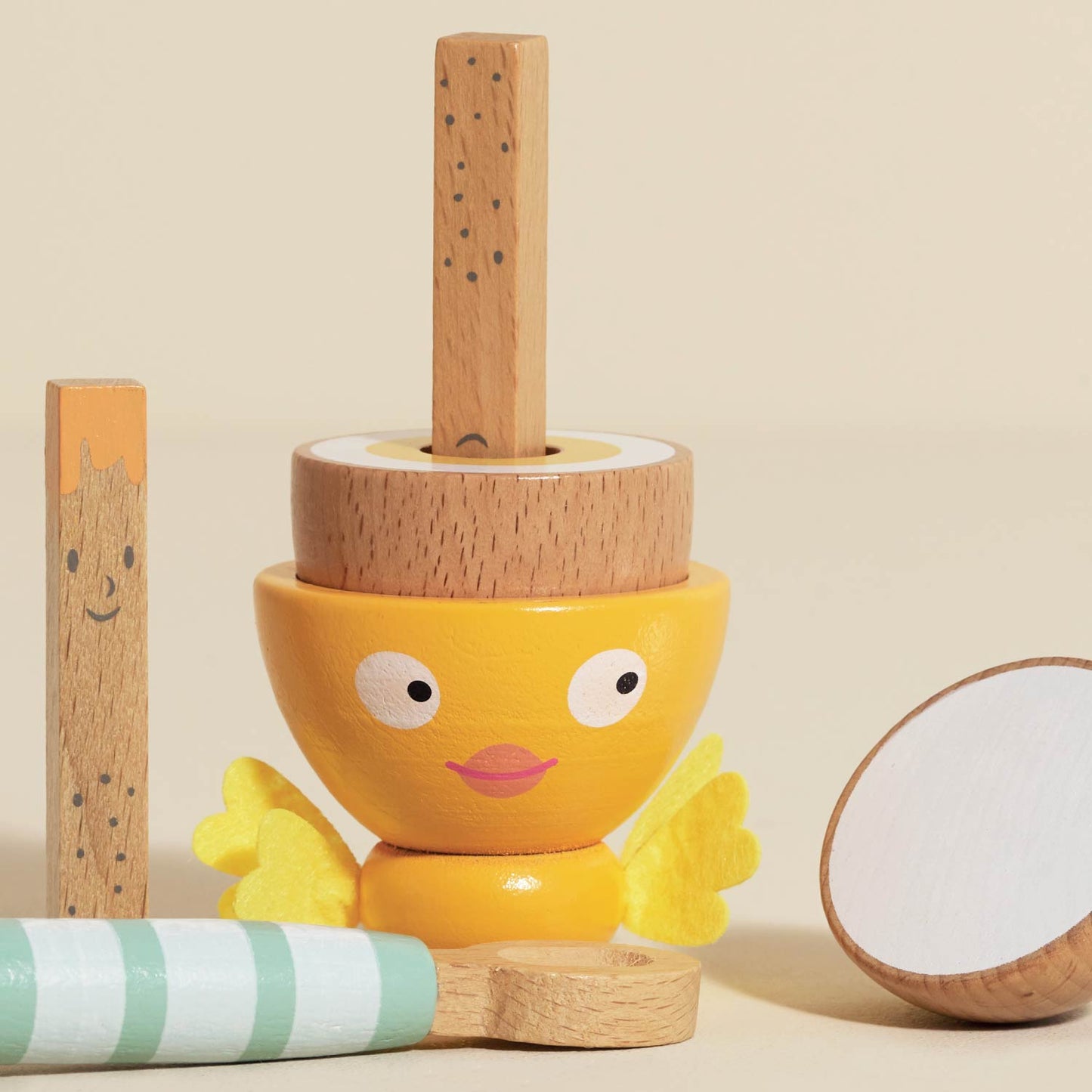 Wooden Egg Cup & Soldiers - Toby Tiger UK
